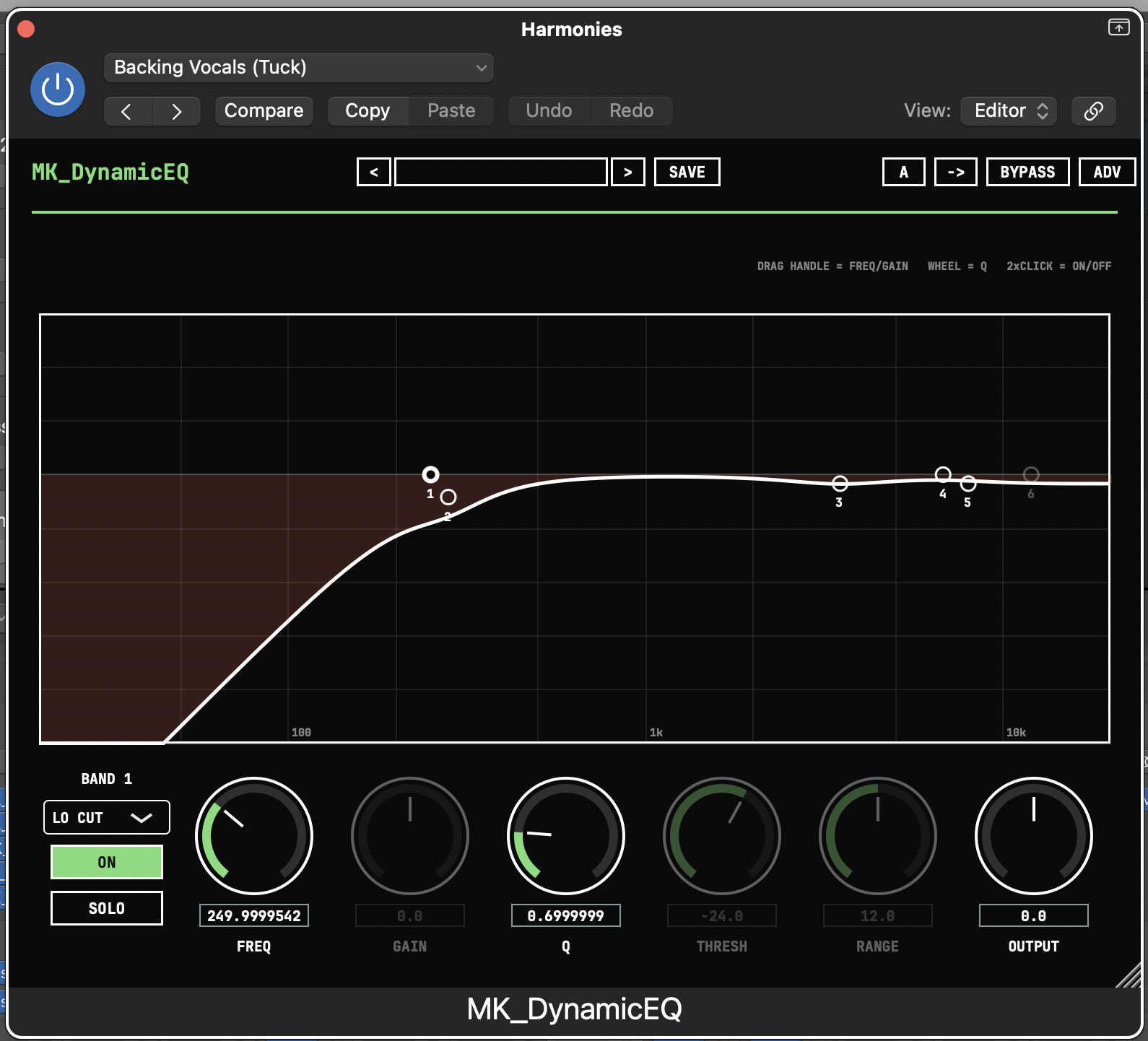 MK_DynamicEQ — Backing Vocals (Tuck) preset