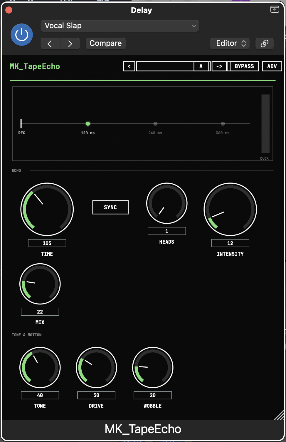 MK_TapeEcho — Vocal Slap preset